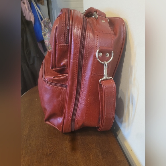 1970s Vintage Samsonite Burgundy Leather Bag - Picture 4 of 6
